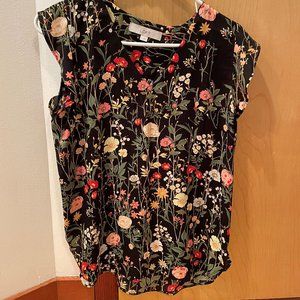 Black floral blouse from Anne Taylor Loft